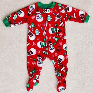 Unisex Baby Long Sleeve Christmas Footed Sleeper